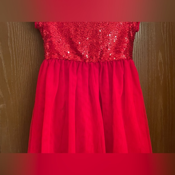 COPY - Oshkosh B’gosh Red Sequin Tulle Dress Girls Sz-7 - Picture 5 of 10